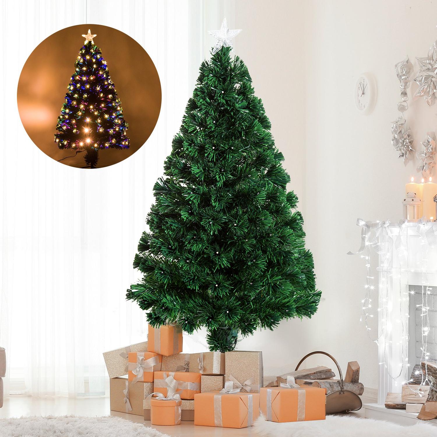 120 cm konstgjord julgran med LED-fiberljus