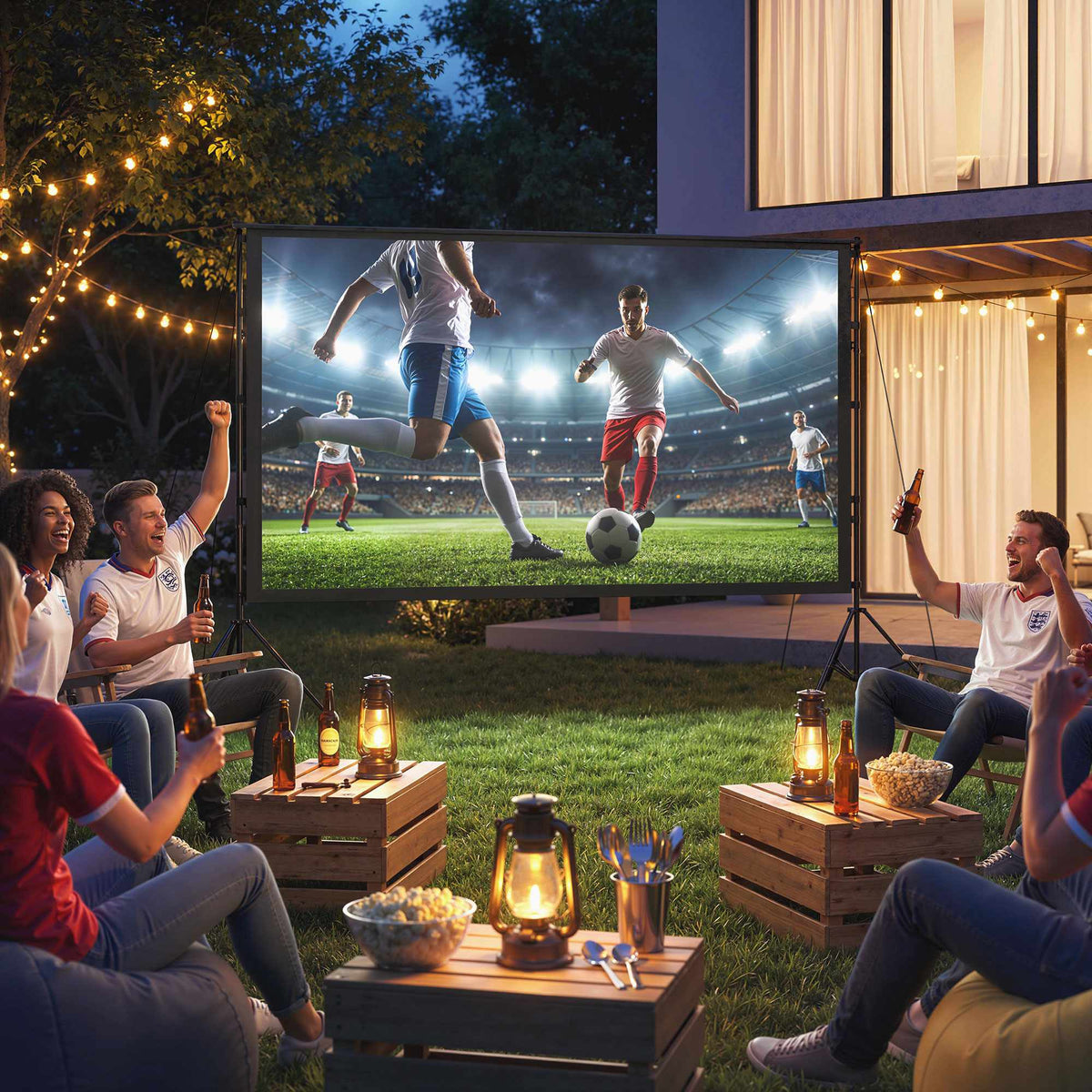 120" projekční plátno, 4K/8K, dvojitý stojan