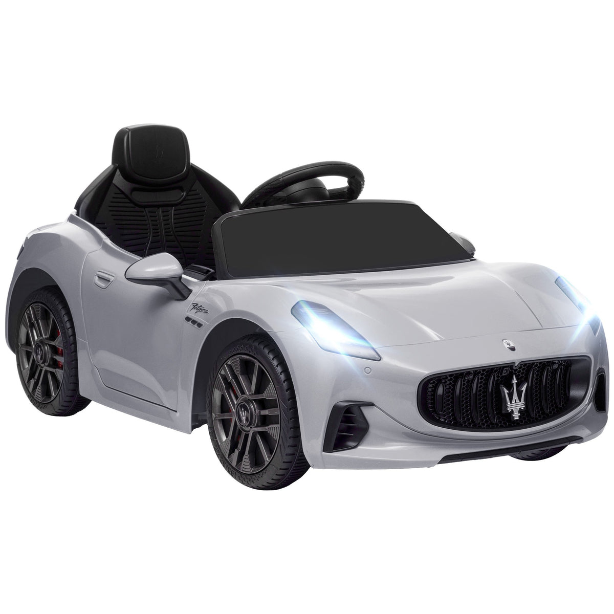 12V elektrické auto pro děti s LED světly, hudbou, šedé
