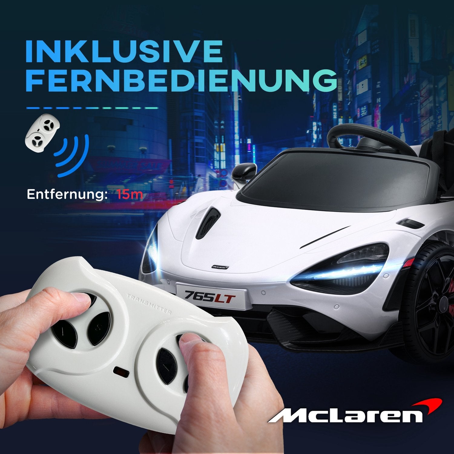 Dětské elektrické auto 12 V s dálkovým ovládáním, světly a hudbou