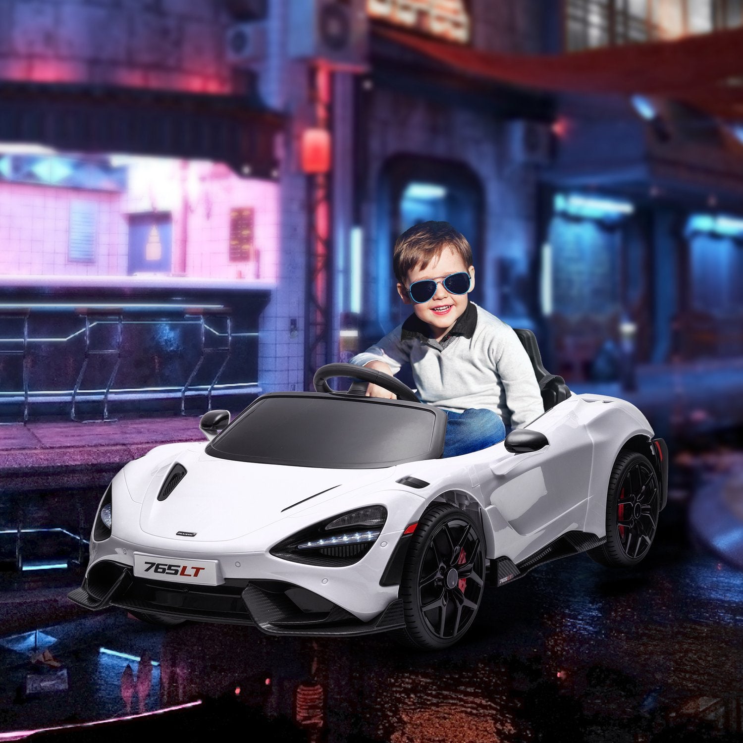 Dětské elektrické auto 12 V s dálkovým ovládáním, světly a hudbou