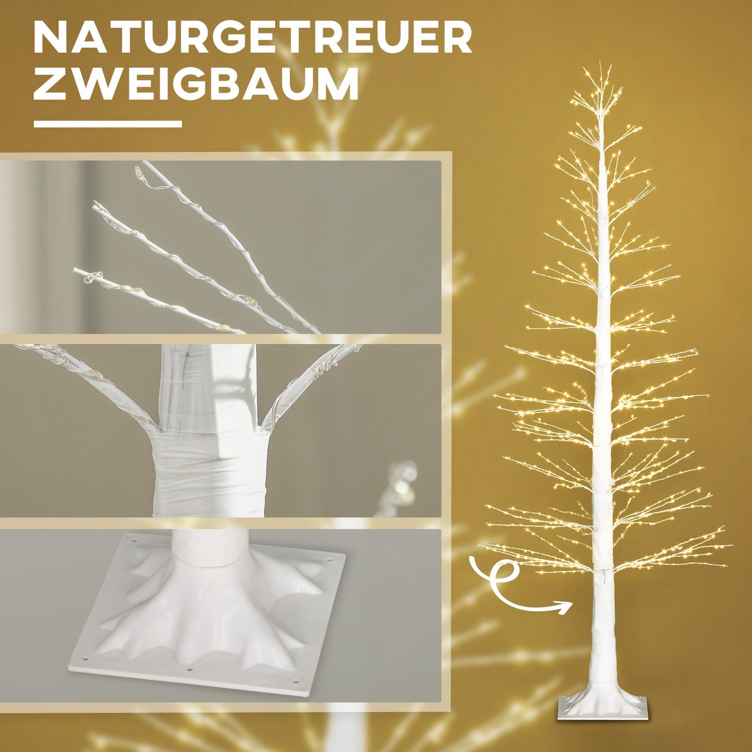 180 cm LED vánoční stromek – 810 světel, dekorace do interiéru i exteriéru