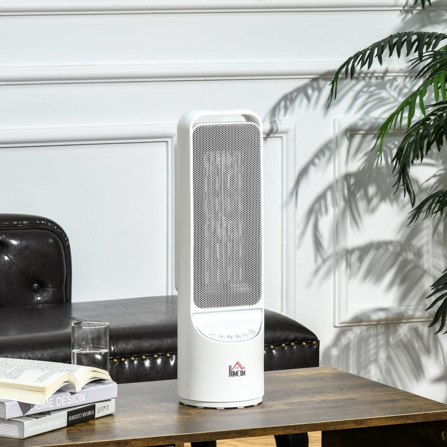2000W keramisk tornvärmare, fjärrkontroll & timer, vit