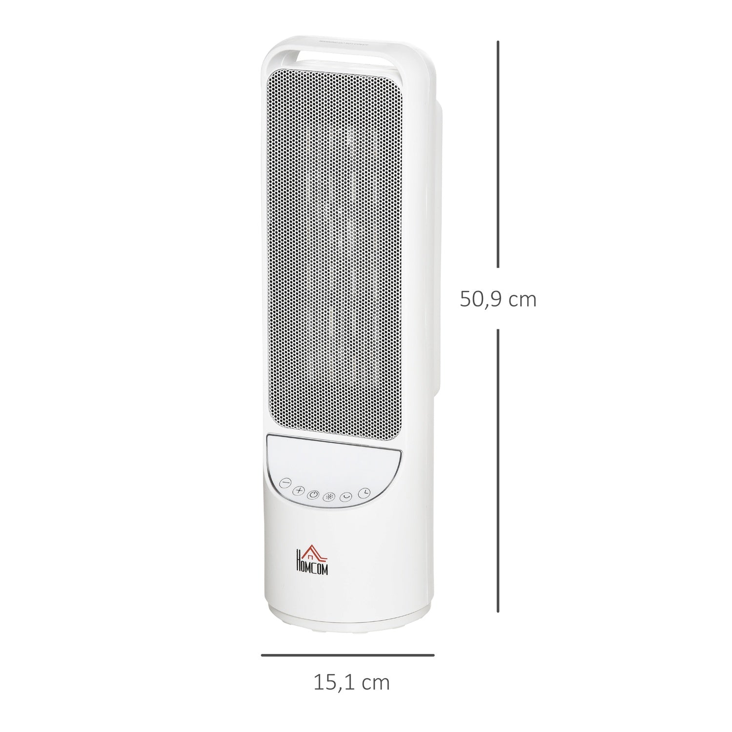 2000W keramisk tornvärmare, fjärrkontroll & timer, vit