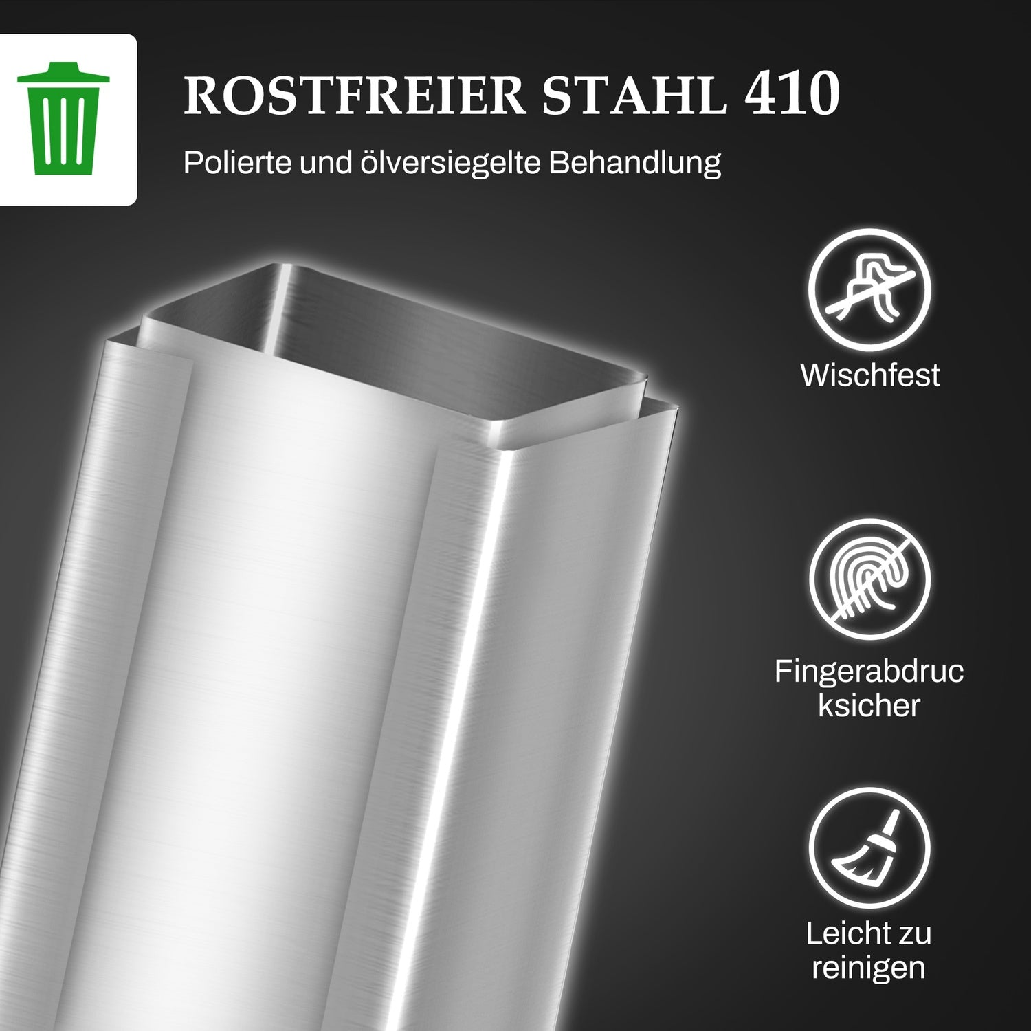 20L pedalbehållare i rostfritt stål med innerbehållare, vardagsrum/kontor