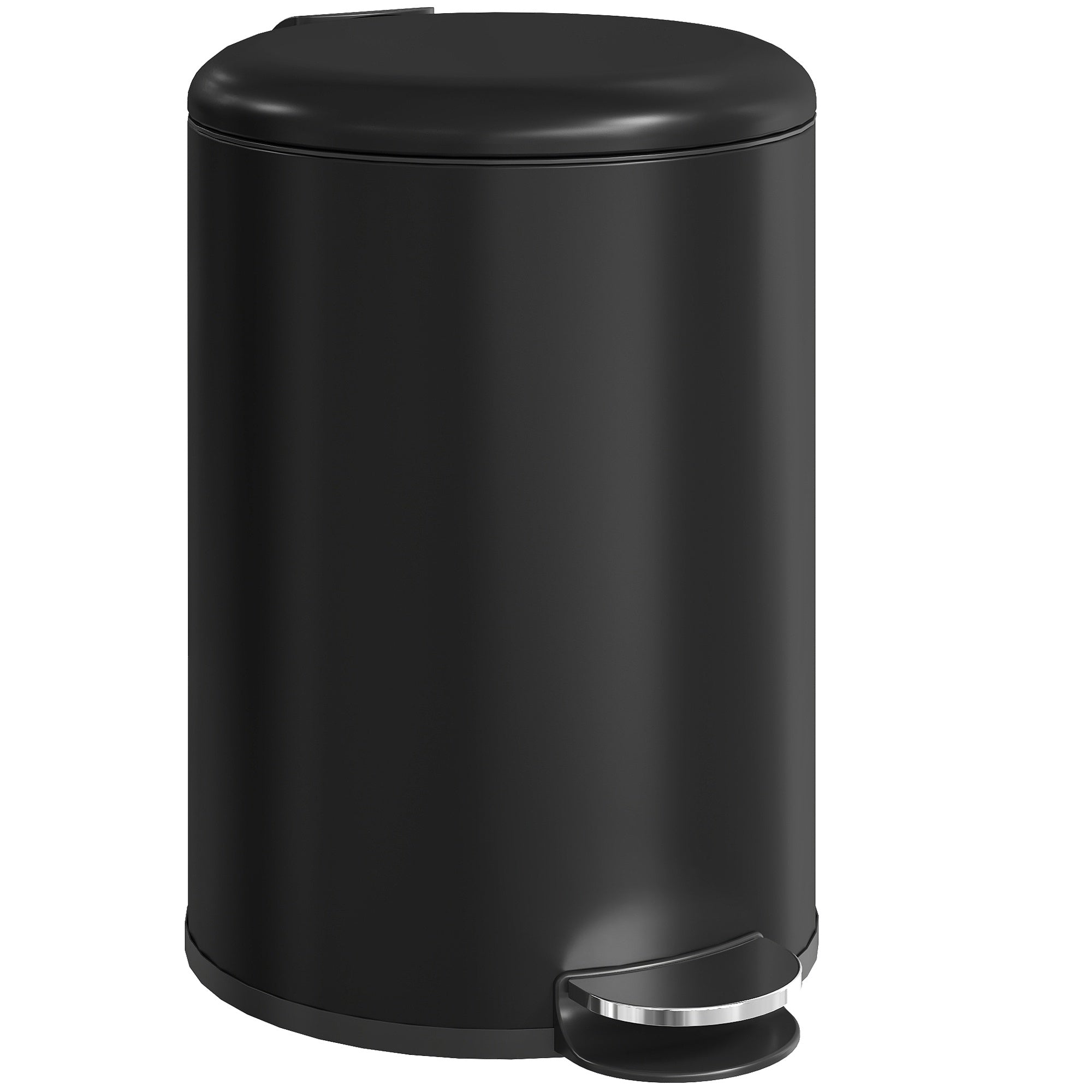 20L pedalpapperskorg, mjukstängande lock, svart metall