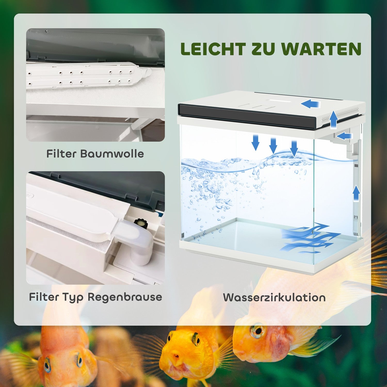 Akvárium 26L s LED osvětlením, filtrem a vodní pumpou
