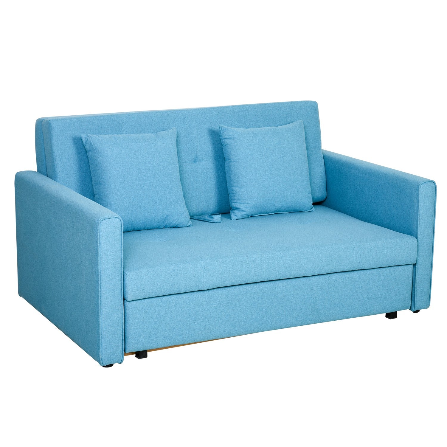2-sits bäddsoffa – förvaring, ljusgrå polycotton