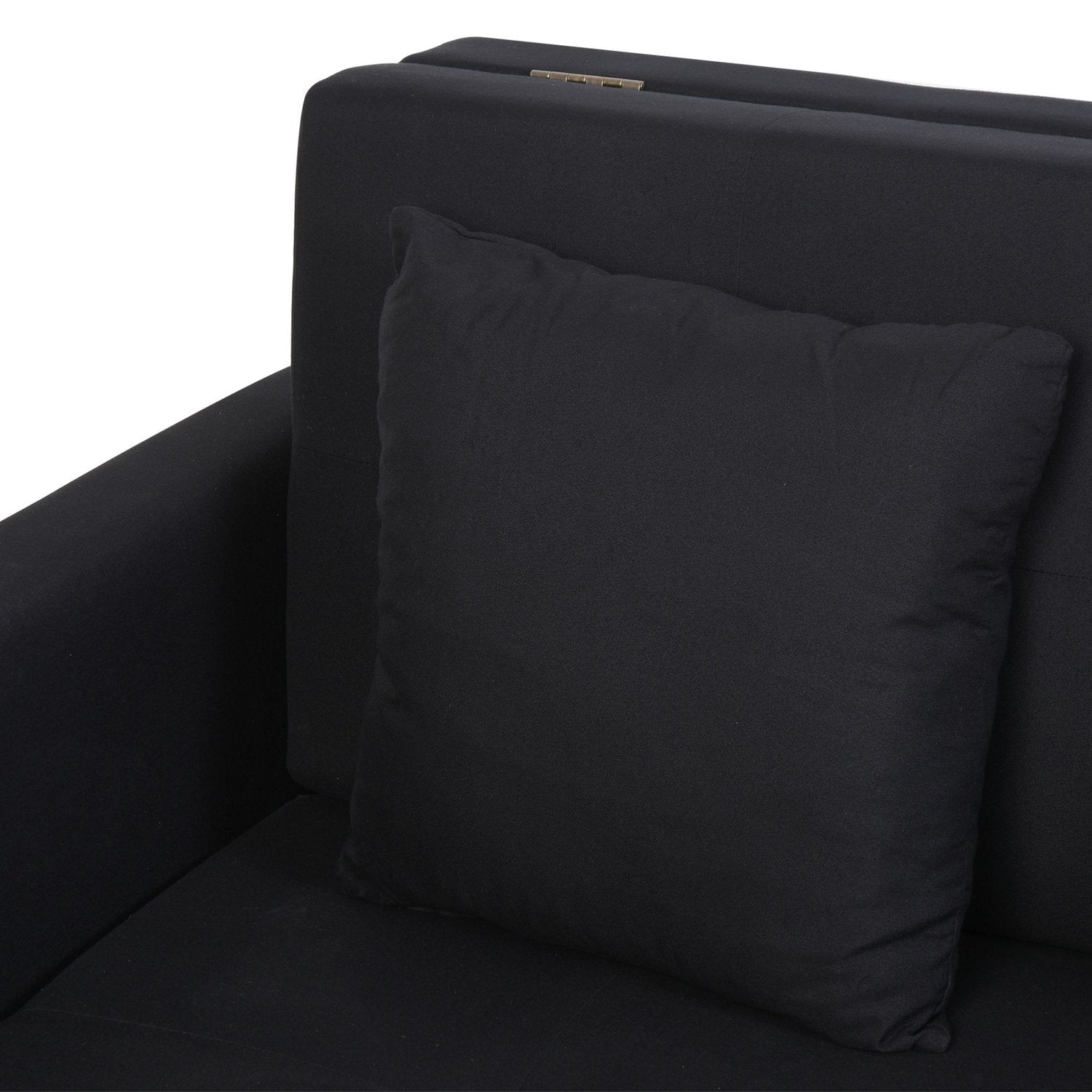 2-sits bäddsoffa med förvarings- och polybomullskuddar, grå