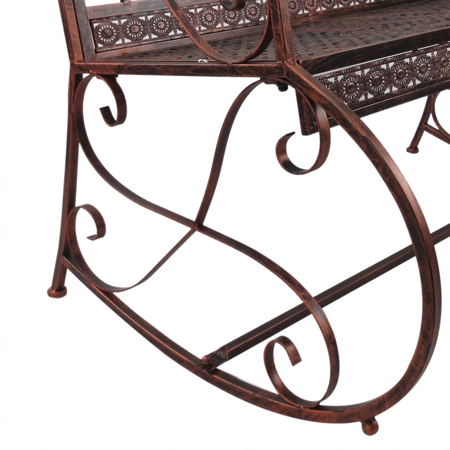 2-sits metall trädgårdsbänk – bronsröd finish