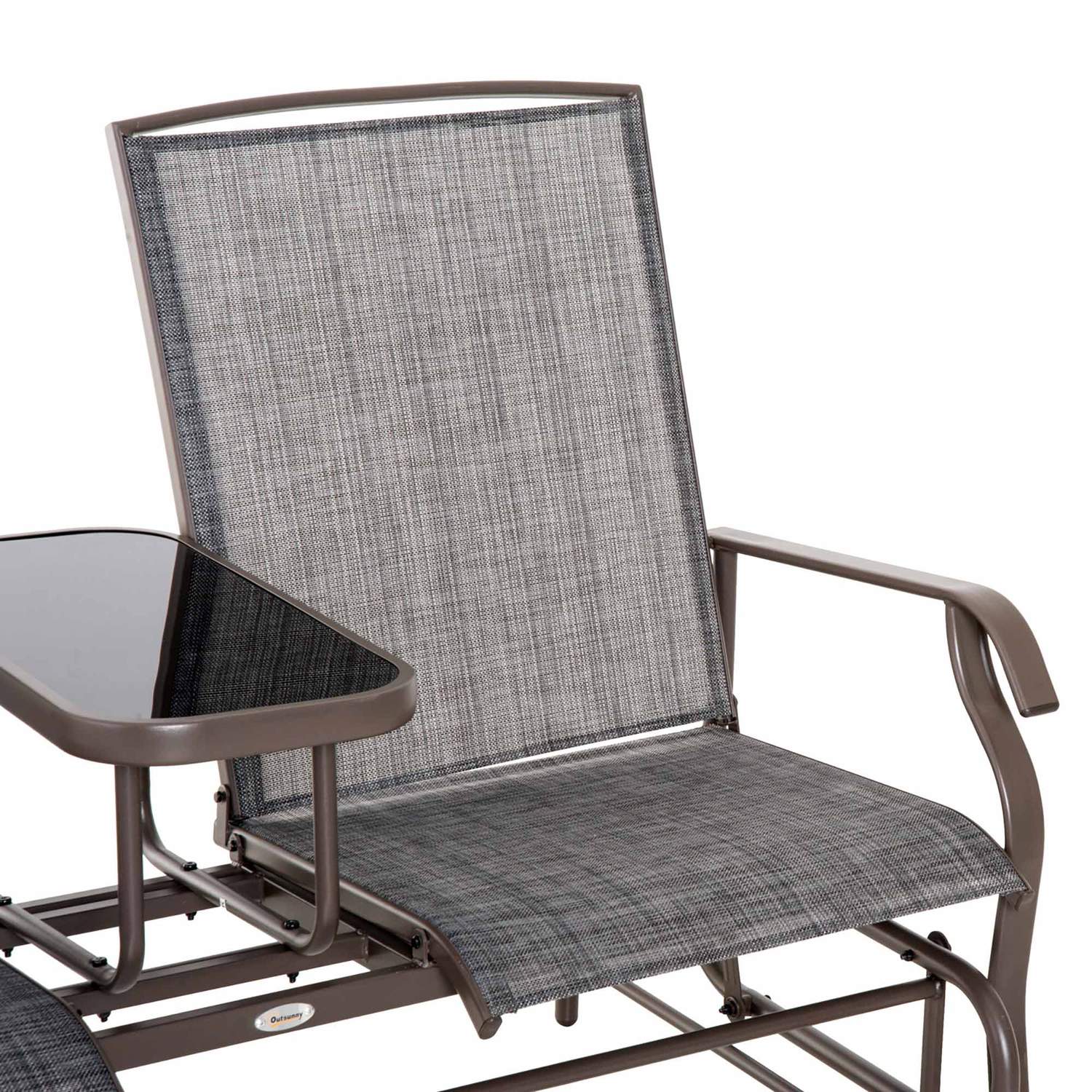 2-sits trädgårdsgungbänk med bord