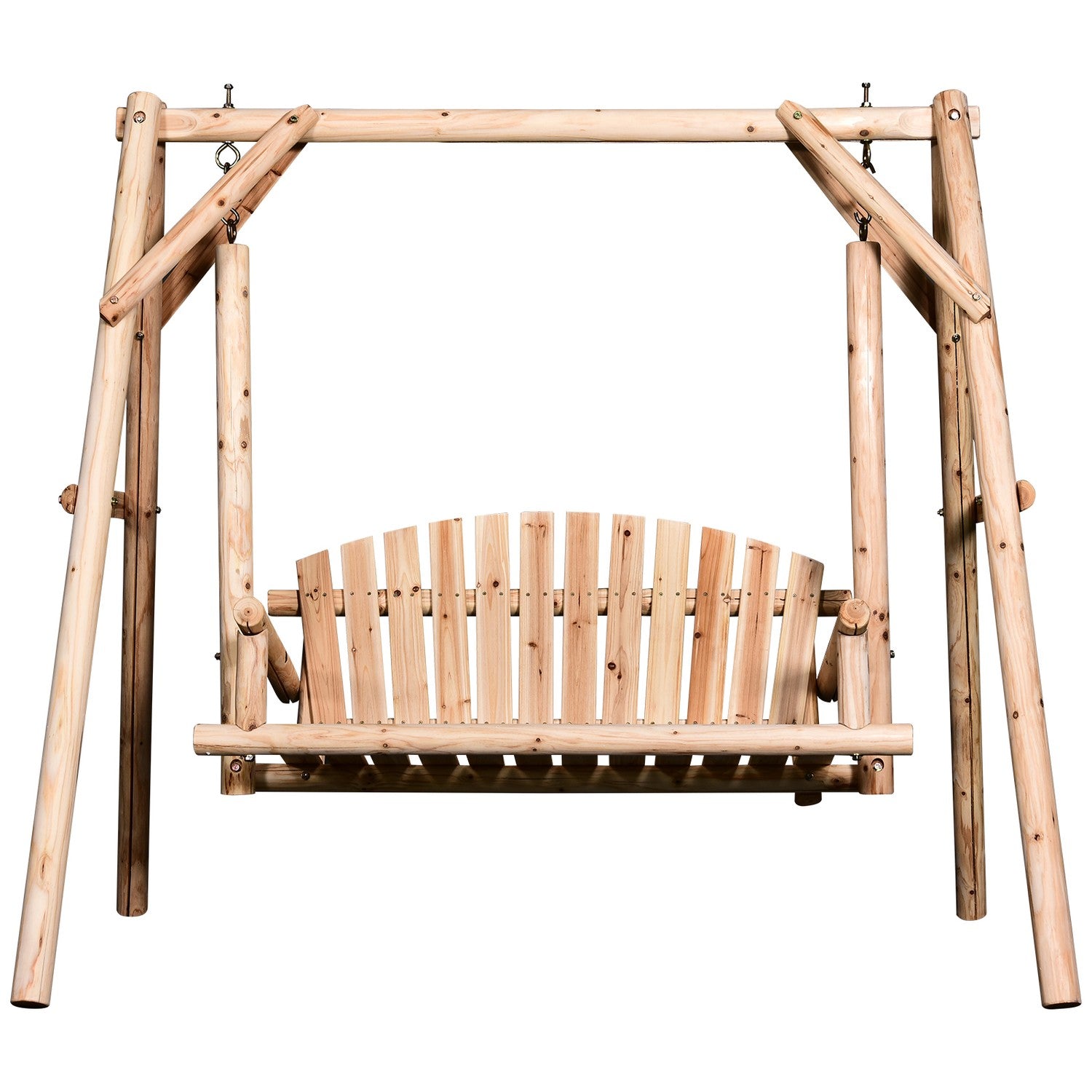 2-sits trädgårdssvingbänk i trä, 187 x 137 x 170 cm
