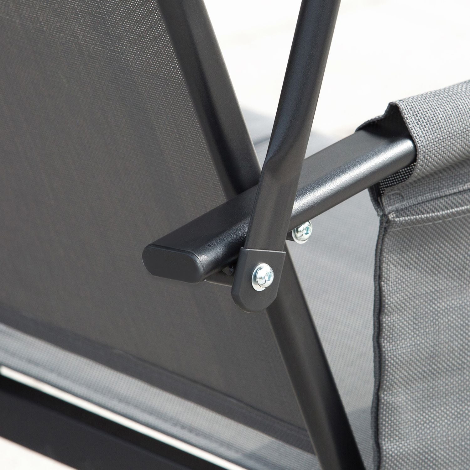 3-sits Verandagunga i aluminium med kapell, grå