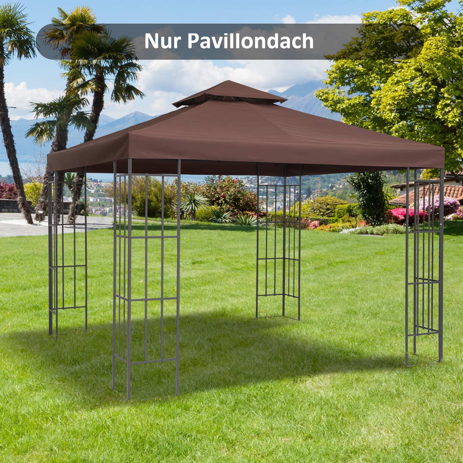 3x3M Kaffeersättningstak För Metal Gazebo – Polyester