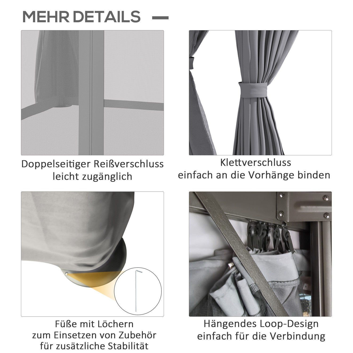 3x3m Trädgårdstält Med Dubbeltak & Myggnät
