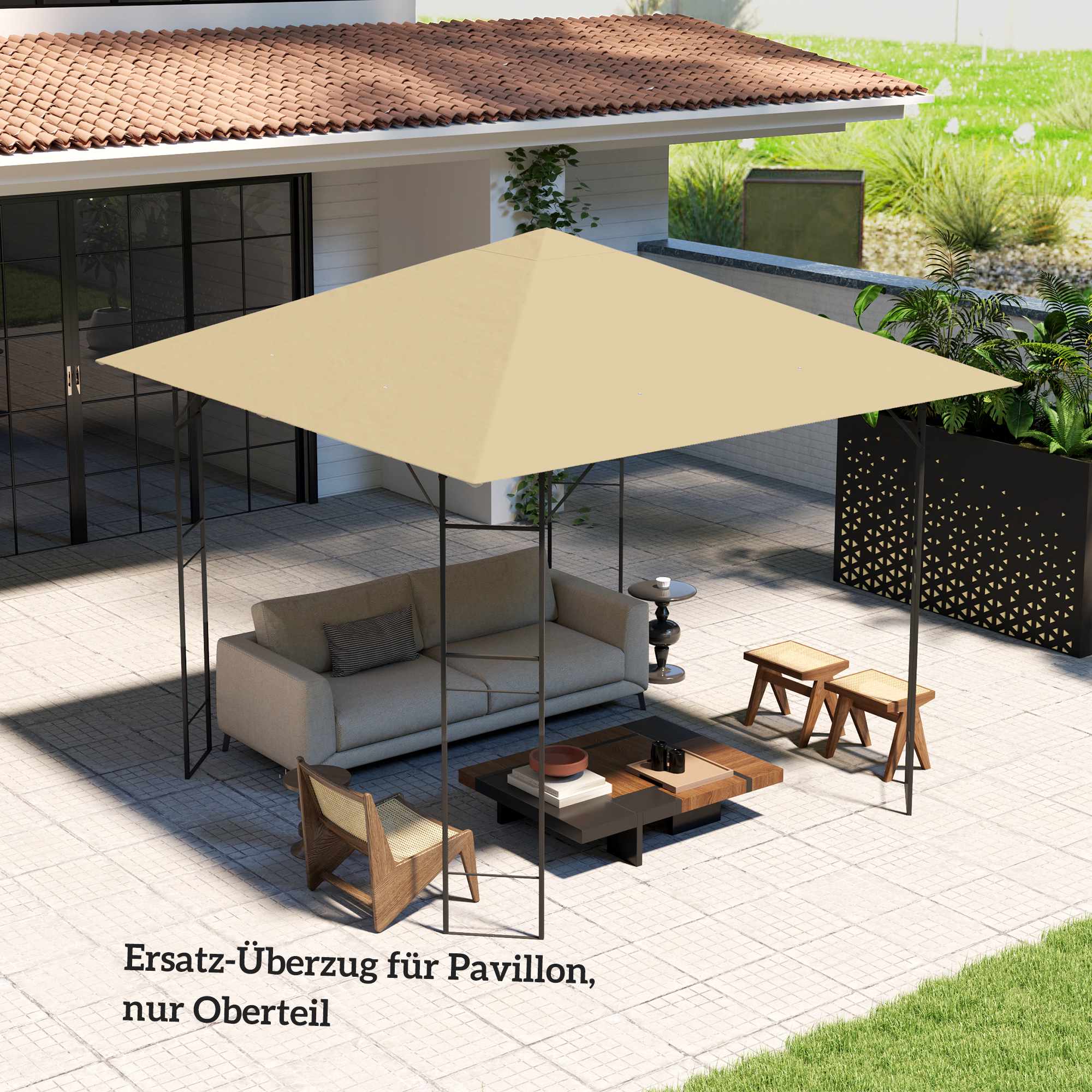 3x3m paviljongens reservtak, vattentåligt, UPF30+