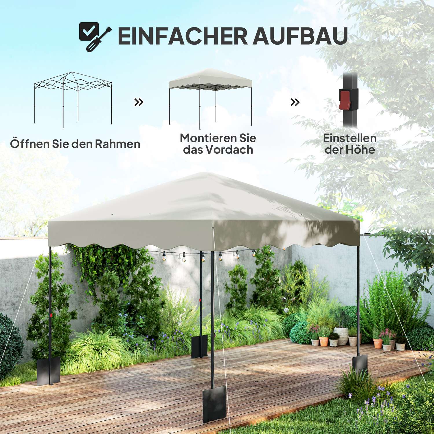 Pavilon 3x3m typu pop-up, vodoodpudivý, s ochranou UV 50+