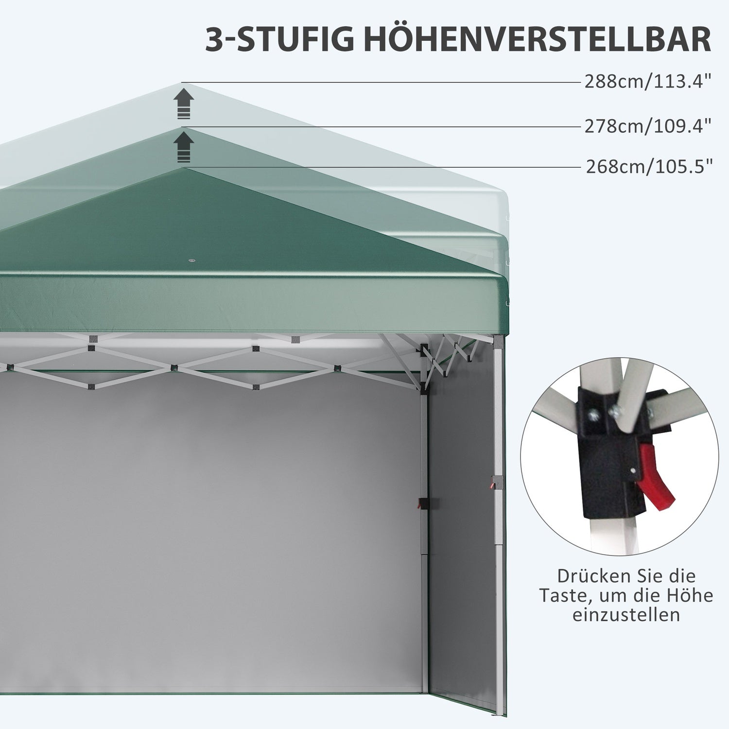 3x3m vodoodpudivý skládací altán, UV ochrana 30+