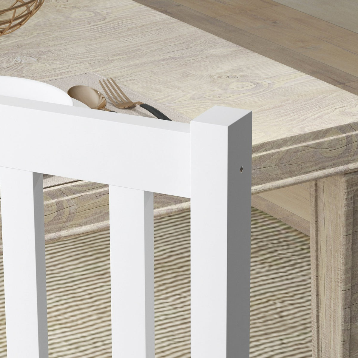 Jídelní židle ze 4 kusů masivního dřeva, moderní design, přírodní