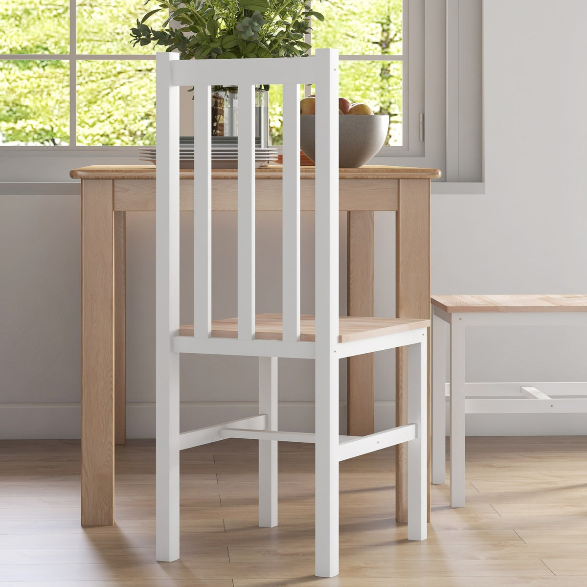 Jídelní židle ze 4 kusů masivního dřeva, moderní design, přírodní