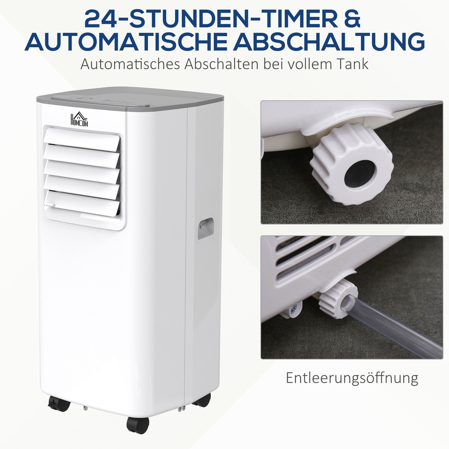 4-i-1 bärbar luftkonditionering, fjärrkontroll och timer, 560W