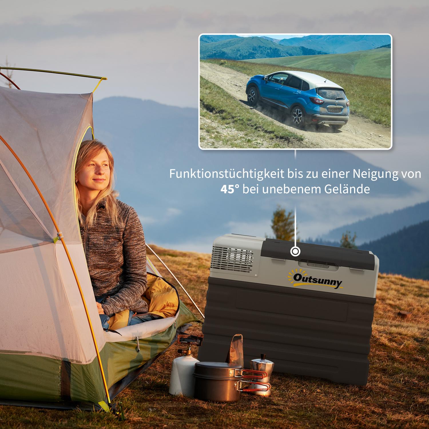 Přenosný autochladicí box 56L, 12/24V a 240V, -20°C, režimy Eco/Max