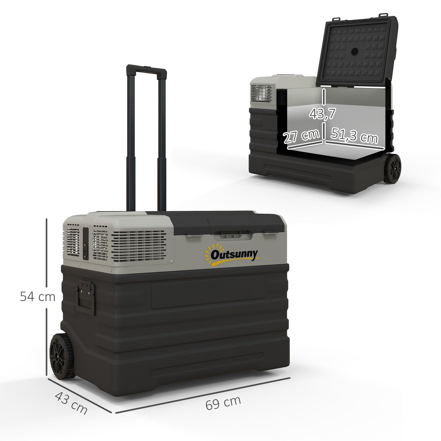 Přenosný autochladicí box 56L, 12/24V a 240V, -20°C, režimy Eco/Max