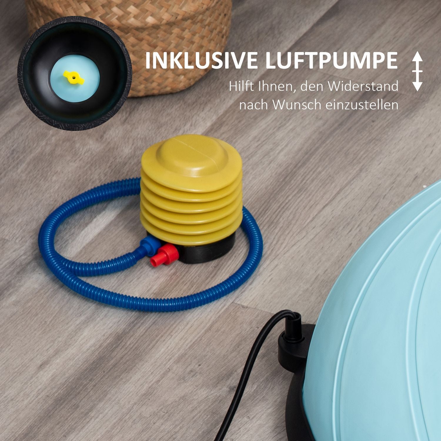 58 cm Half Yoga Ball Trainer med rep för balansstabilitet