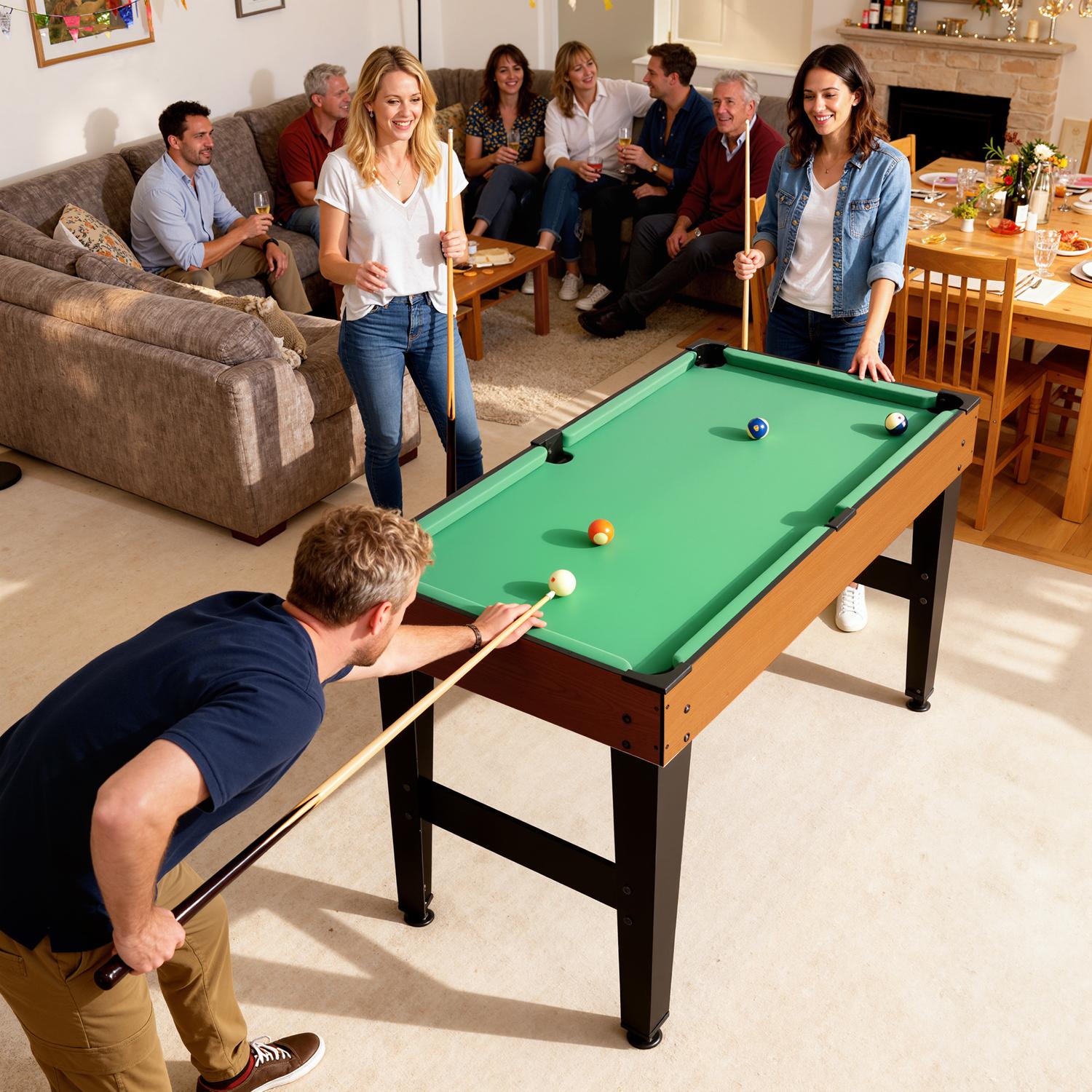 5-i-1-spelbord, fotboll, hockey, tennis, valnöt