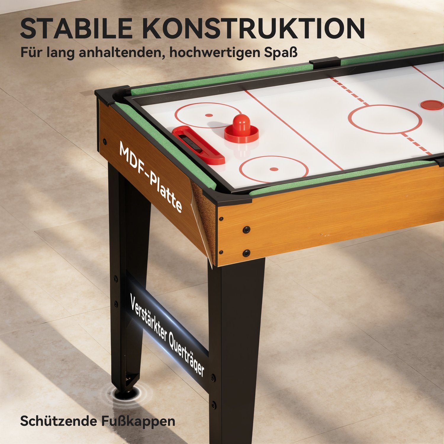 5-i-1-spelbord, fotboll, hockey, tennis, valnöt