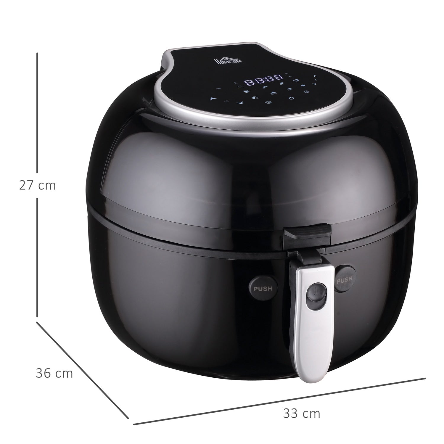 7L varmluftsfritös, oljefri, 1500W, non-stick korg
