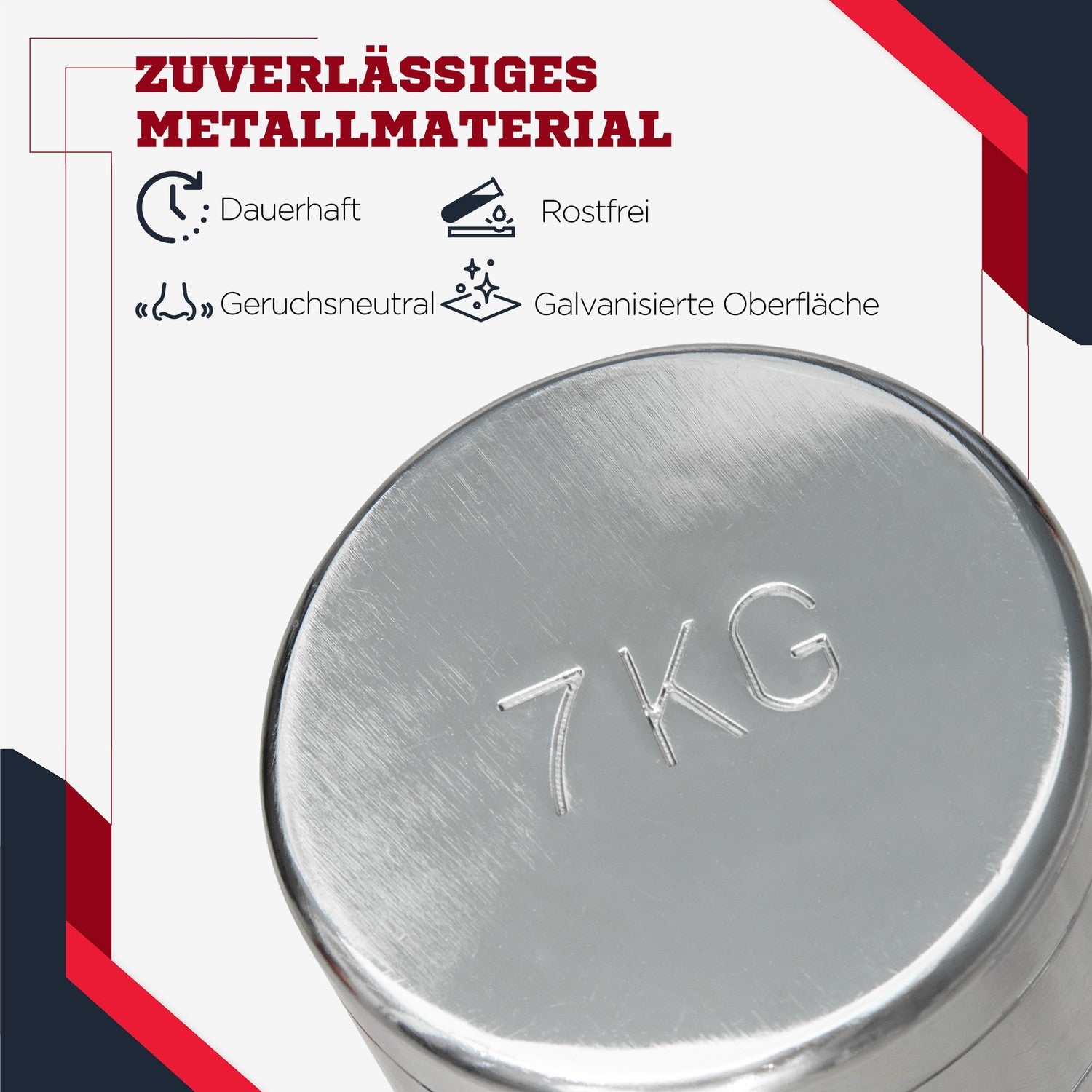7 kg metallhantlar set med 2, halkfritt räfflade handtag