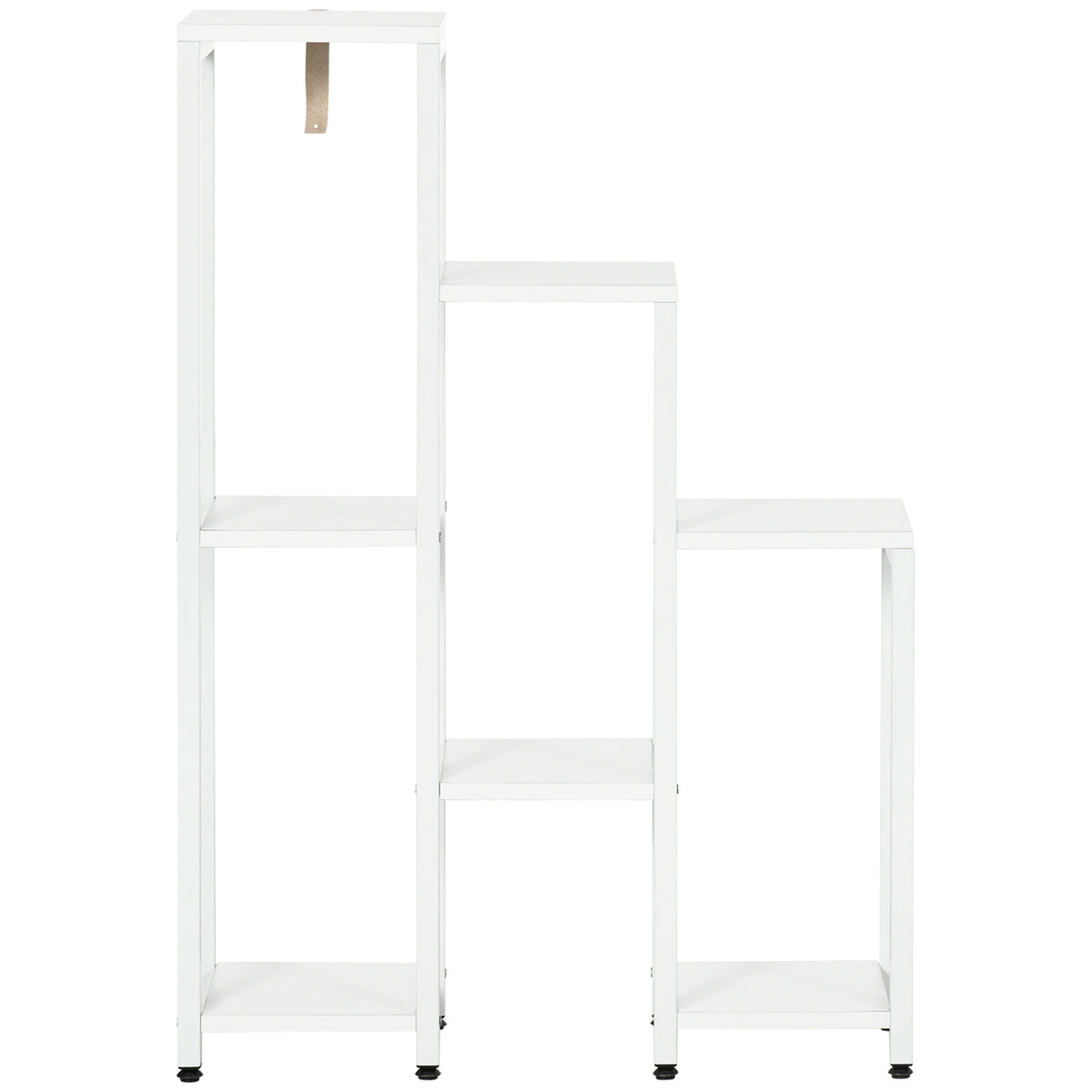 Sedmipatrový stojan na rostliny, do interiéru i exteriéru, bílá ocel, 65x23x94,5 cm