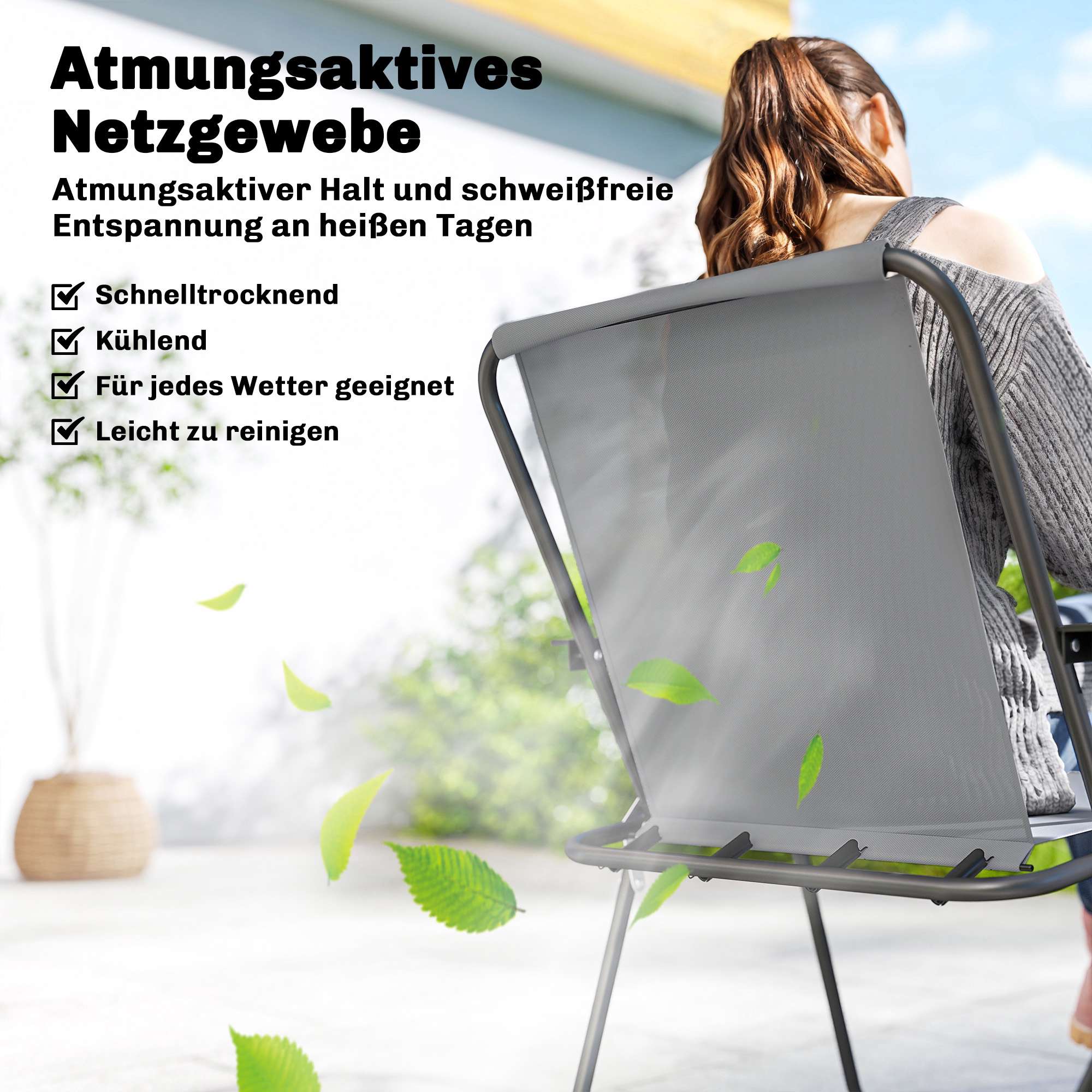 8-delat matset för utomhusbruk med parasoll och hopfällbara stolar