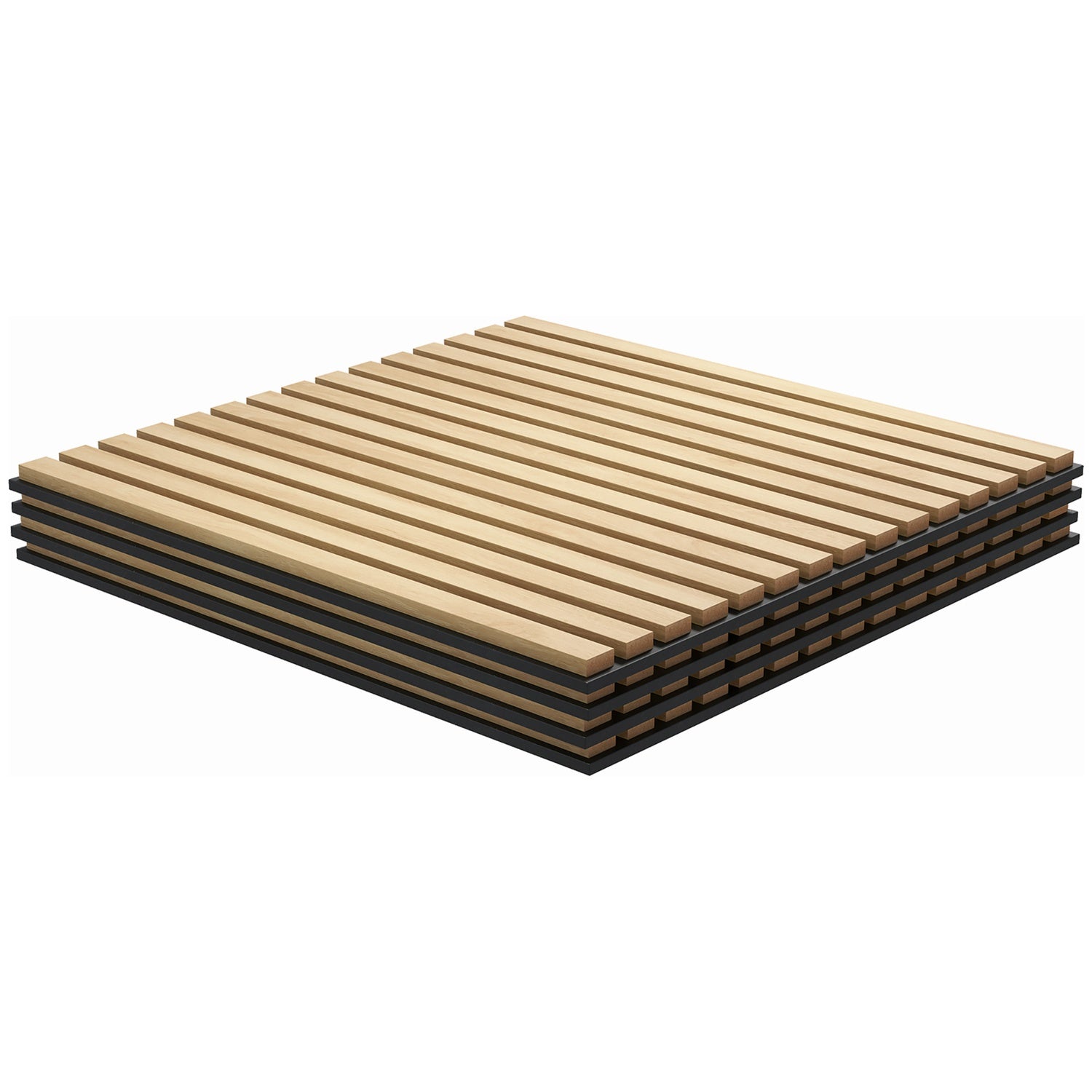 Akustické nástěnné panely z dubu ve 3D provedení – sada 4 kusů, 60x60 cm