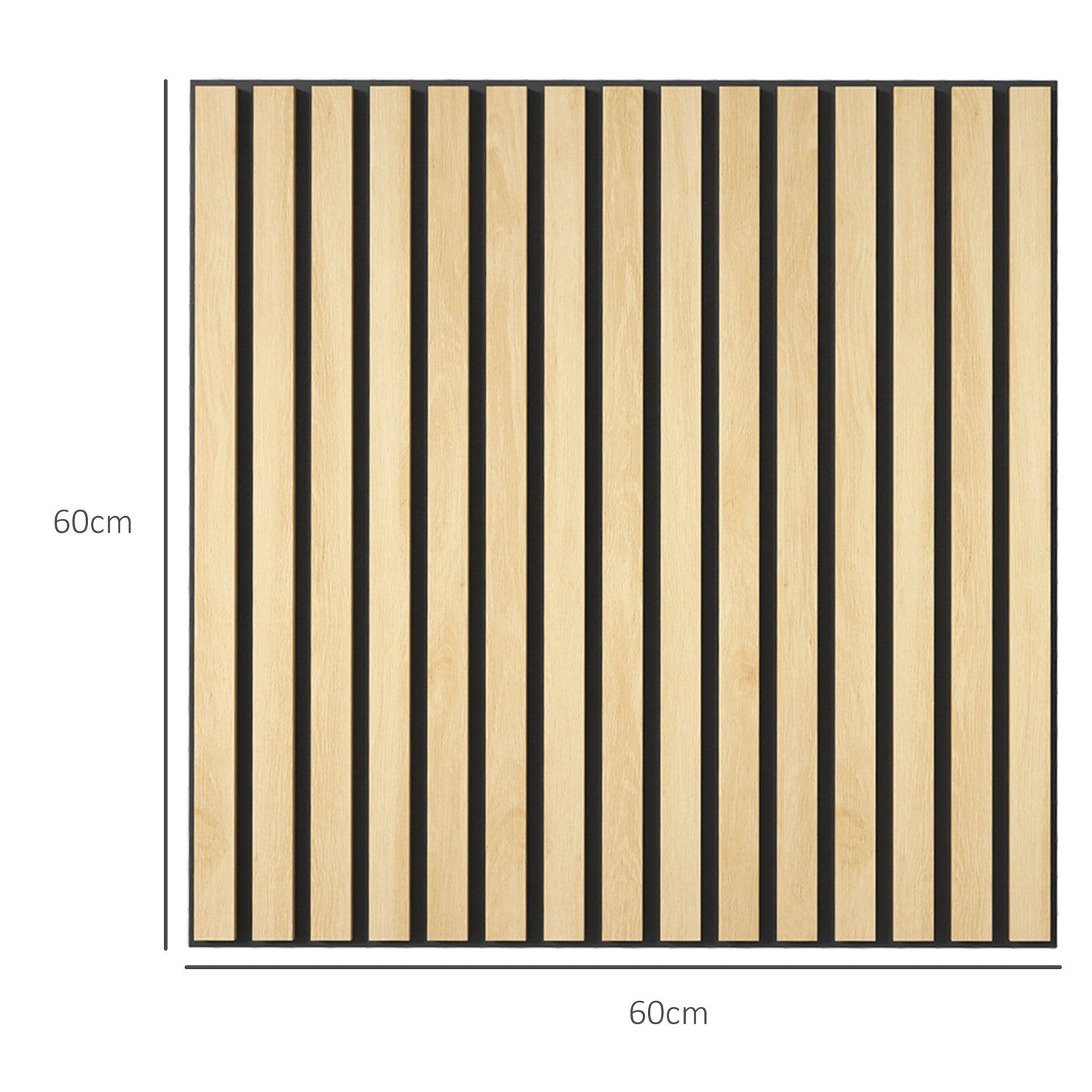 Akustické nástěnné panely z dubu ve 3D provedení – sada 4 kusů, 60x60 cm