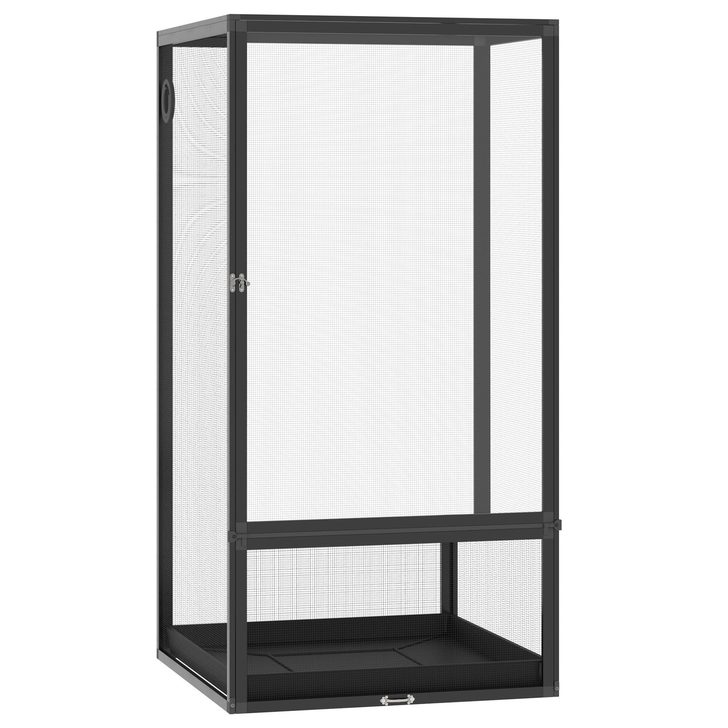 Aluminium Mesh Terrarium, Svart, 60x60x120 cm för reptiler