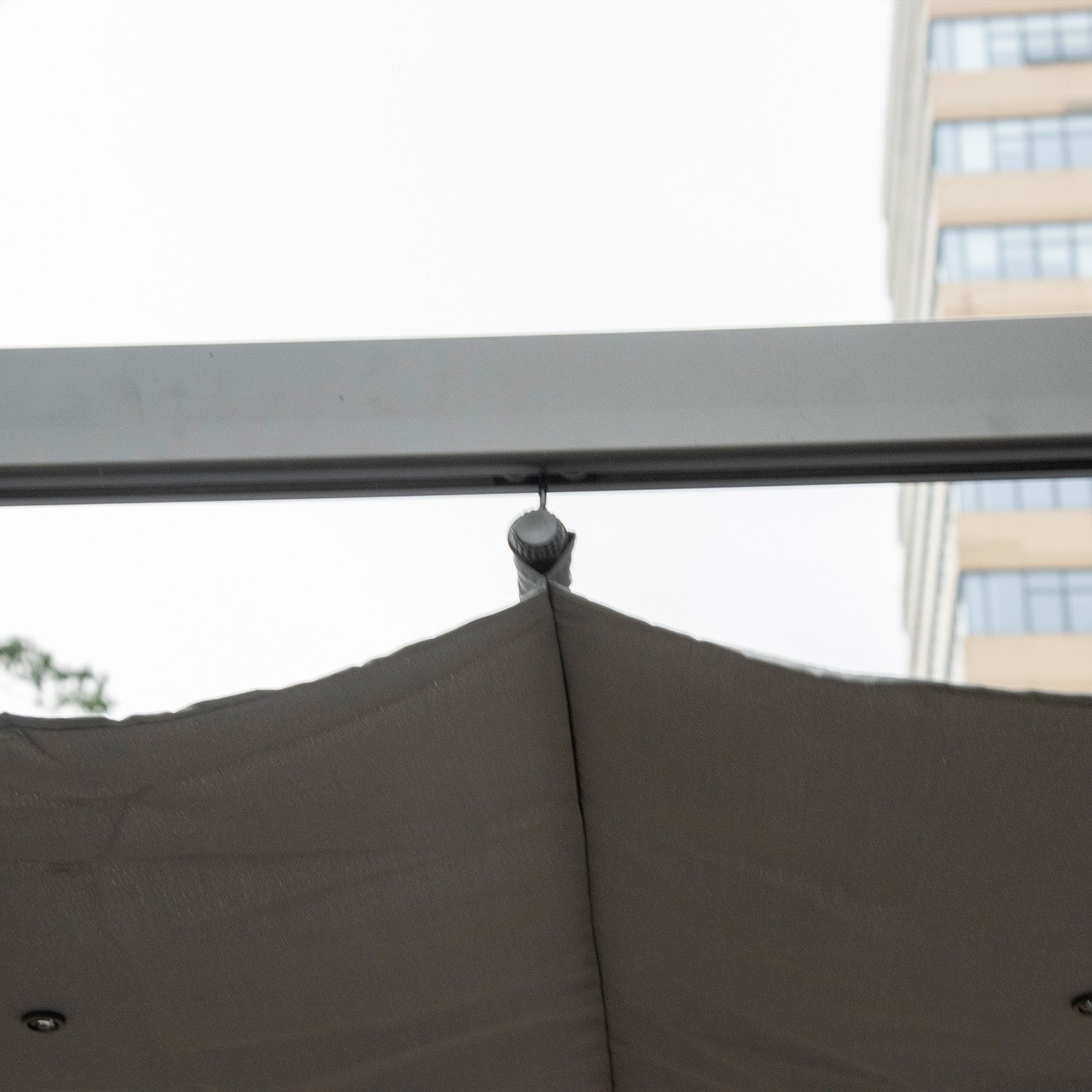 Aluminium Pergola Gazebo, Skjuttak, Kolgrå, 3x3M
