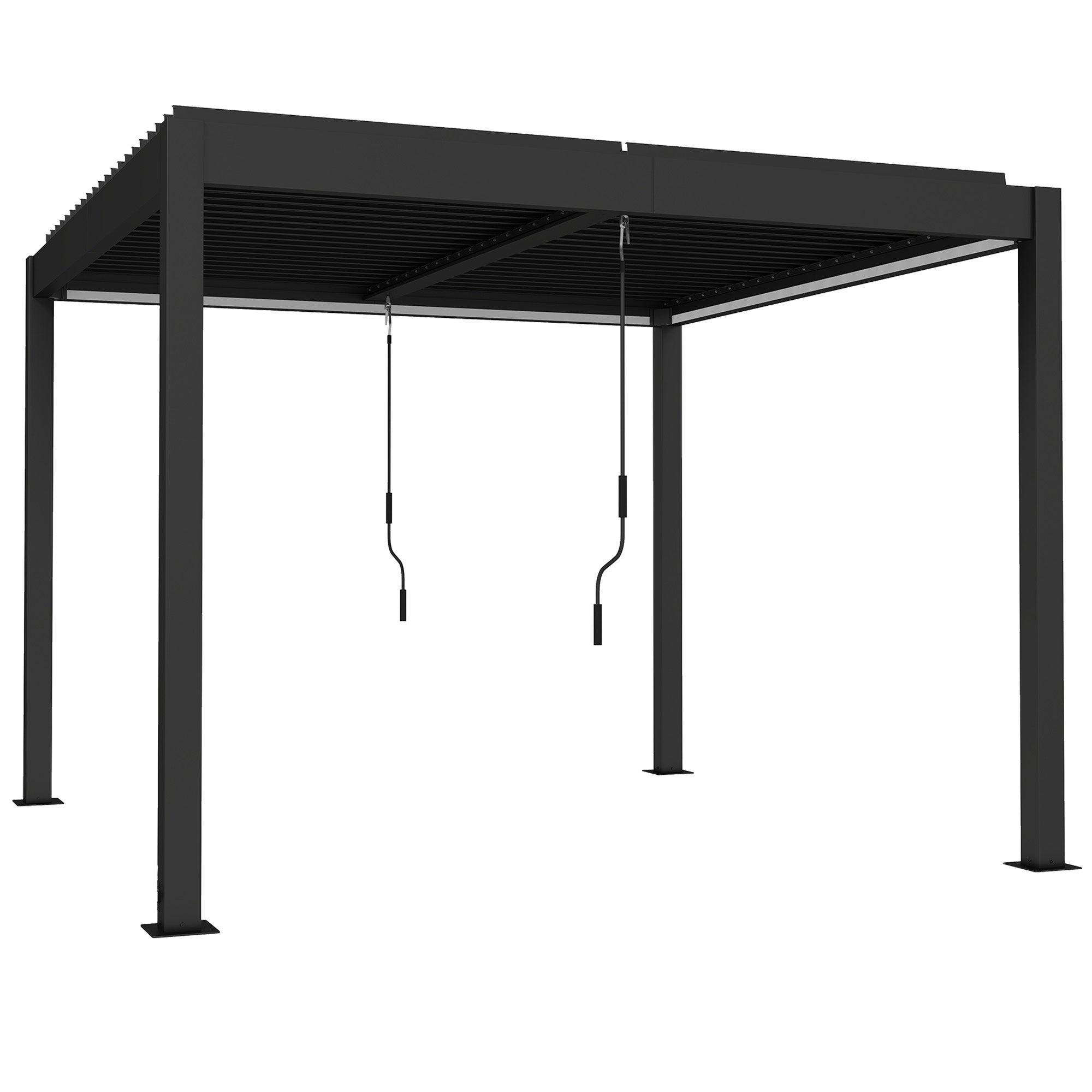 Aluminiumpergola 3x3m med LED-belysning och justerbart tak