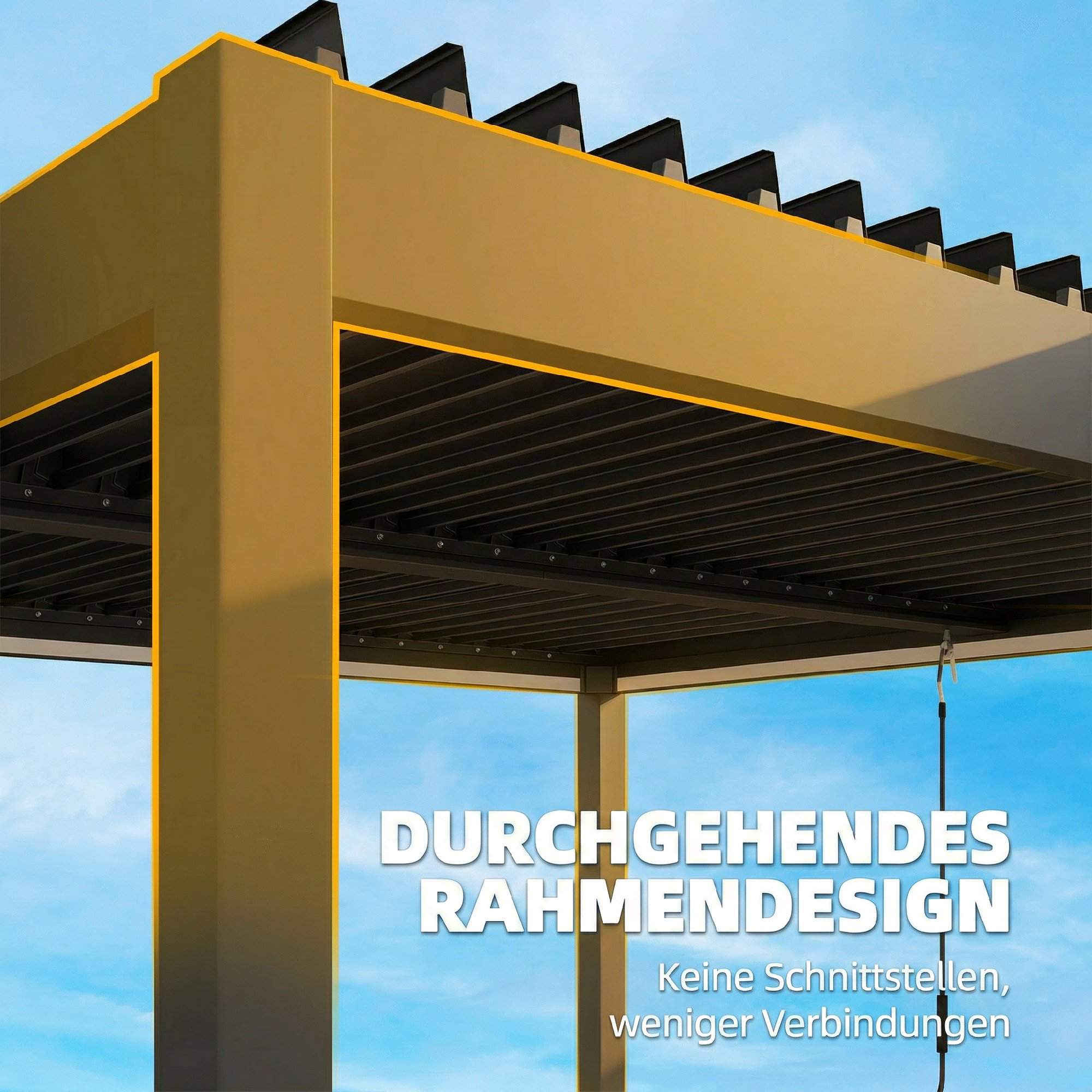Aluminiumpergola 3x3m med LED-belysning och justerbart tak