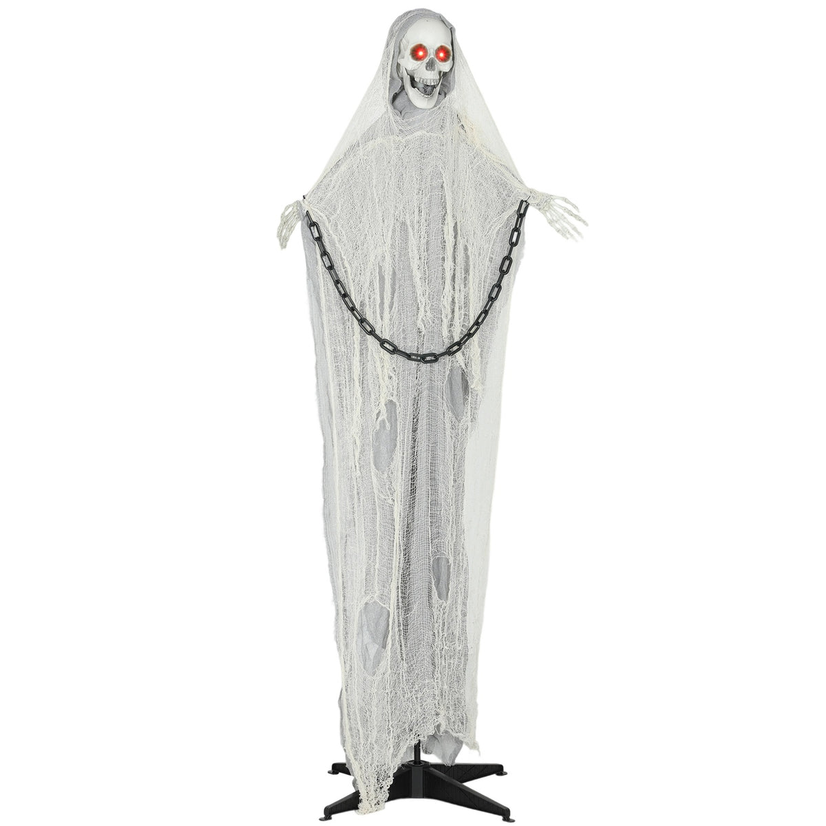 Animovaná halloweenská dekorace Smrťák, 183 cm, svítící oči