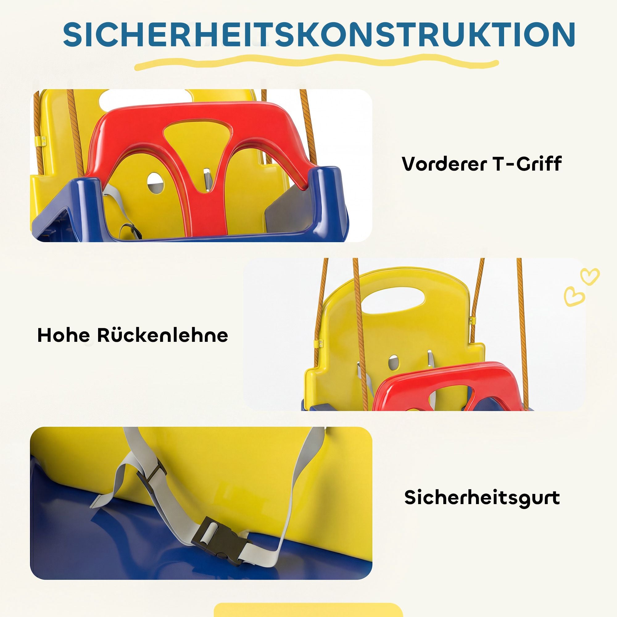 Babygunga med justerbart rep, 70 kg kapacitet