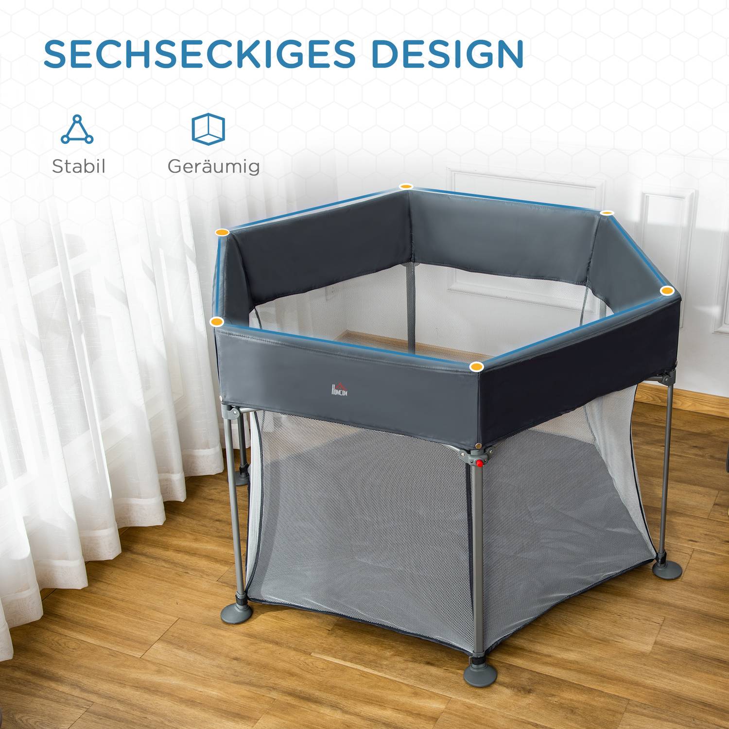 Babylekhage, hopfällbar grind och aktivitetscenter för barn