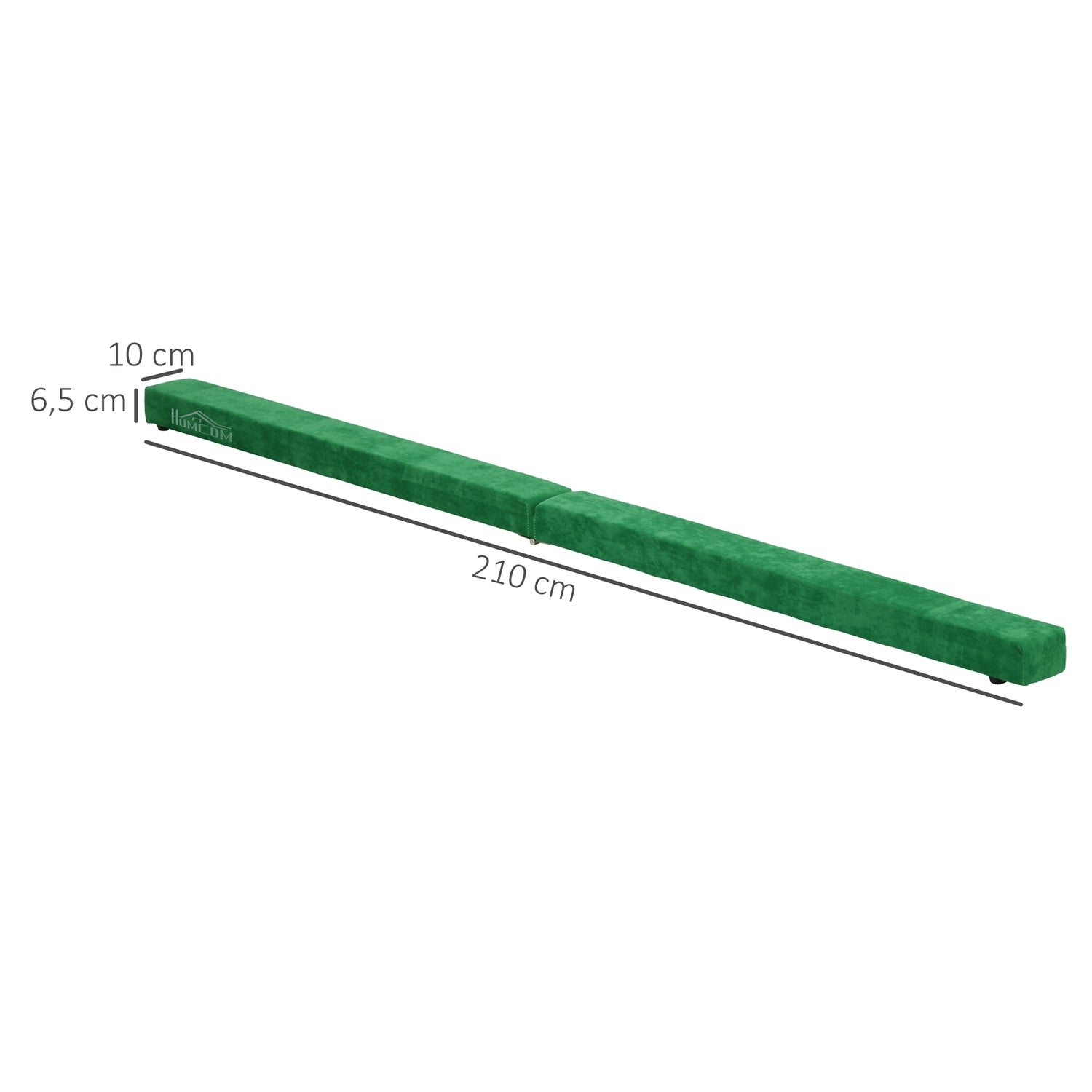 Balansbalk 210 cm, hopfällbar & stabil, grön, inomhus/utomhus