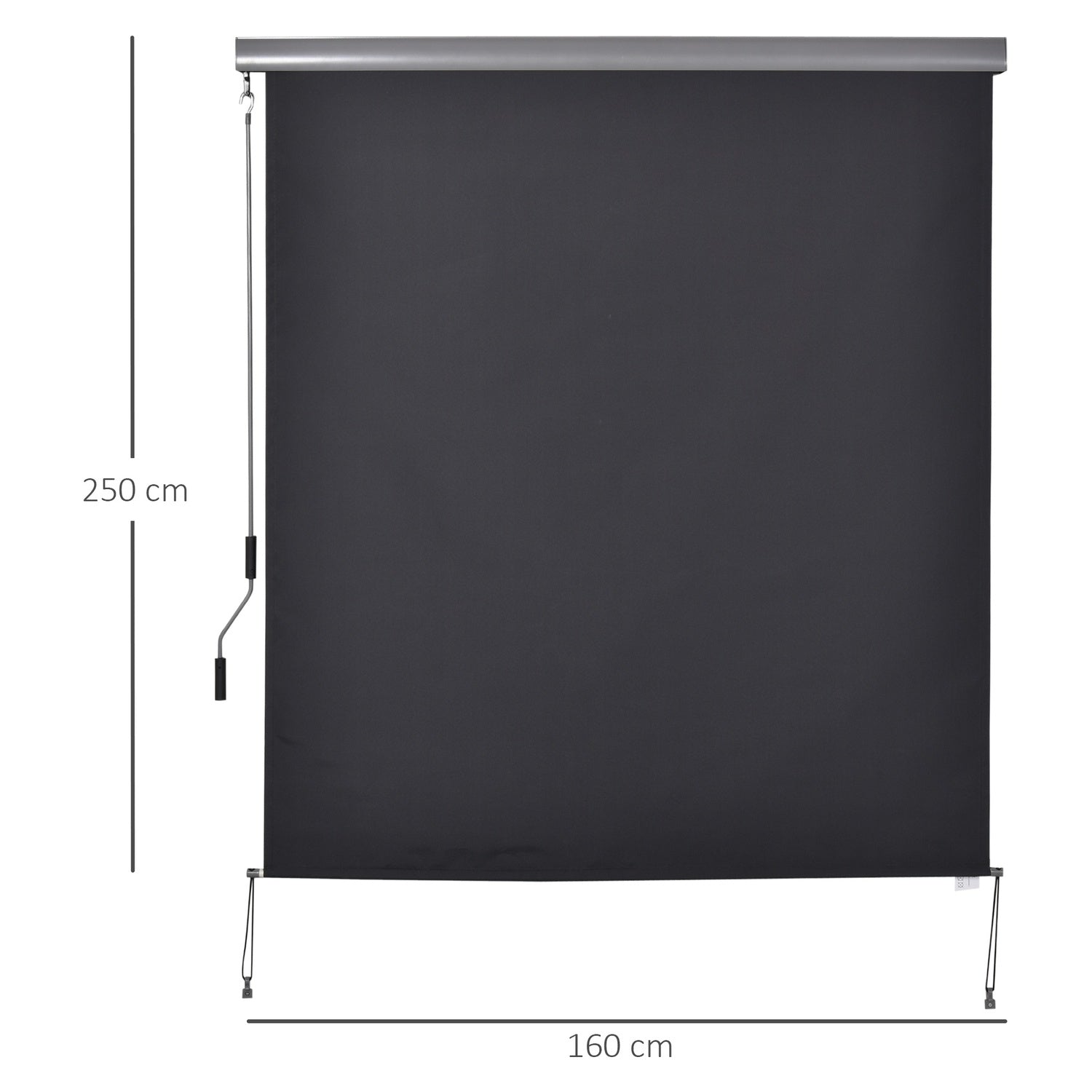 Balkong Markis Vind & Sekretessskärm, Handvev, 160x250Cm