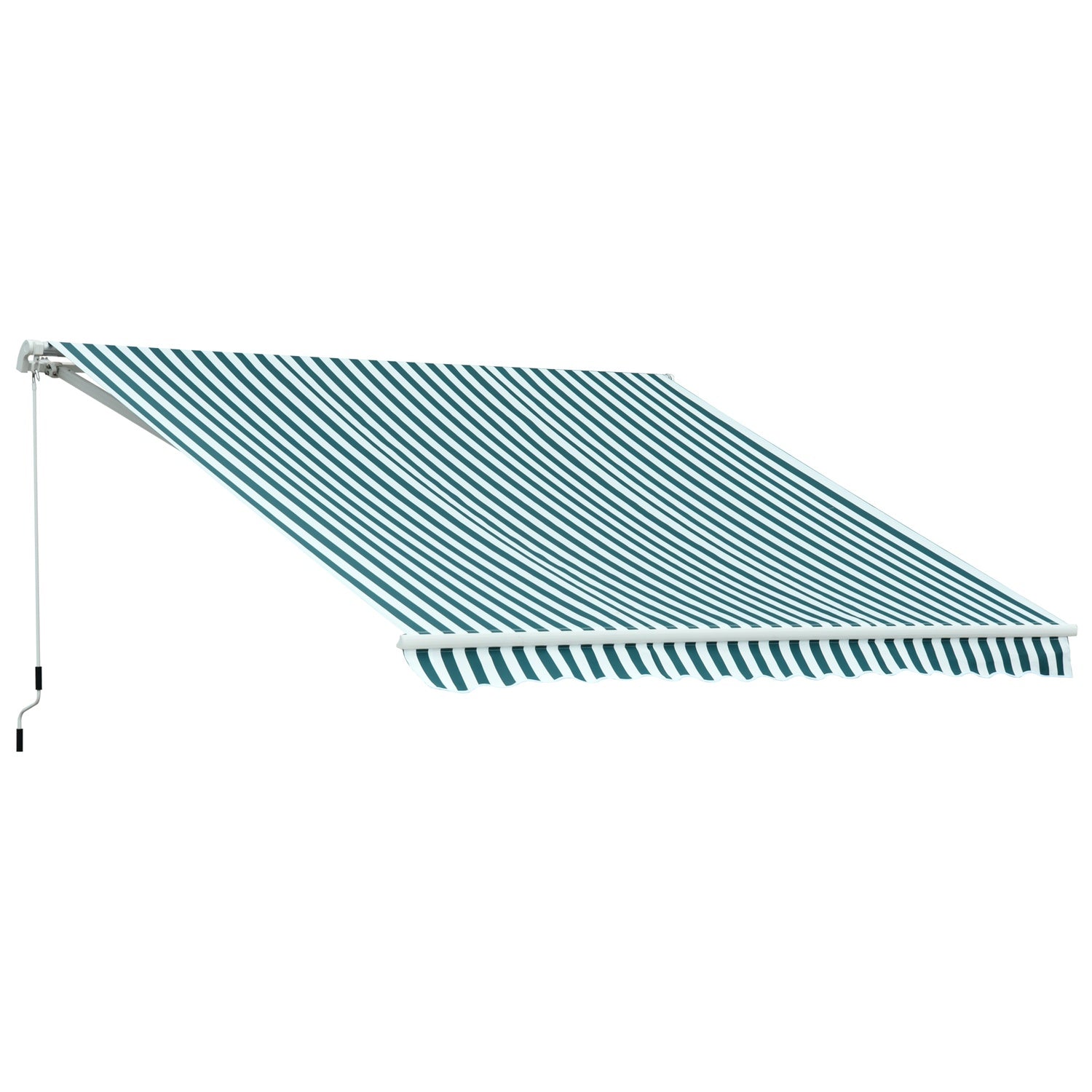 Balkongfällbar markis – 3x2,5M, Solskydd, Grön/Vit