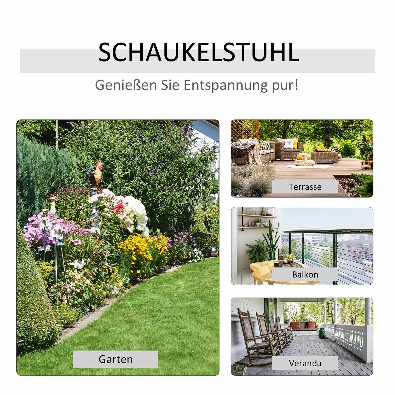 Bambu gungstol – Natur, 70 x 100 x 95,5 cm