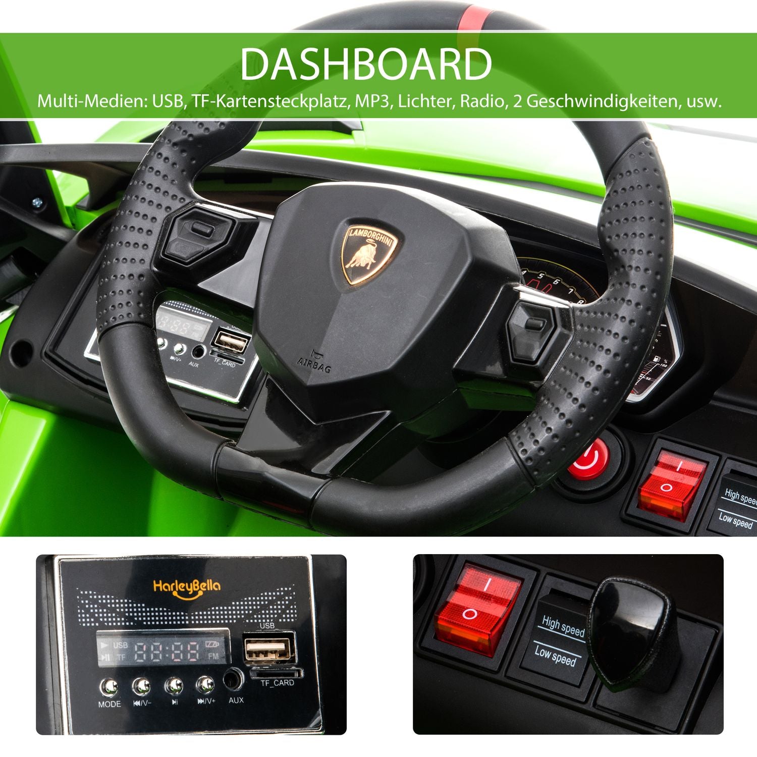 Barnelbil Lamborghini, 3-8 år, Fjärrkontroll