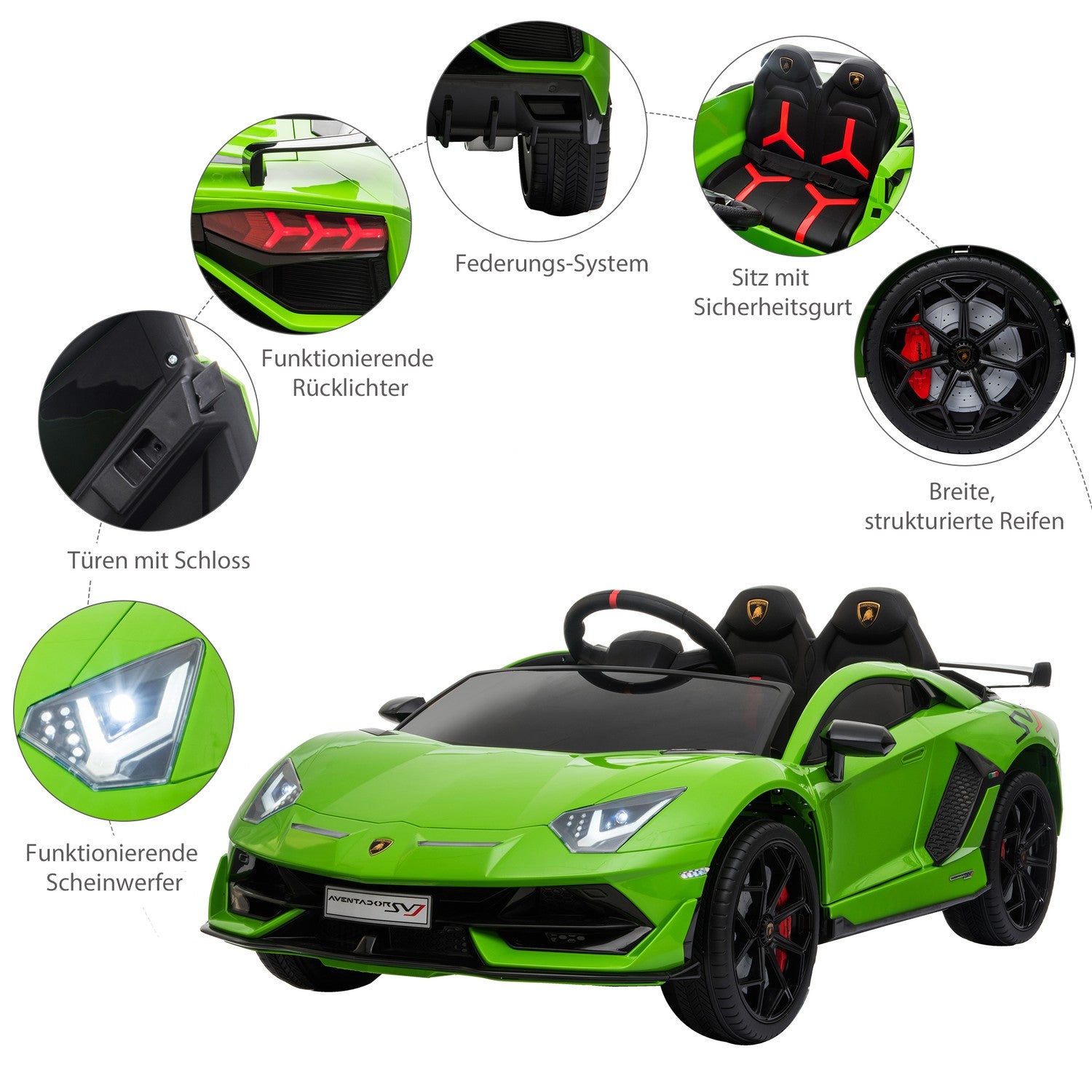 Barnelbil Lamborghini, 3-8 år, Fjärrkontroll