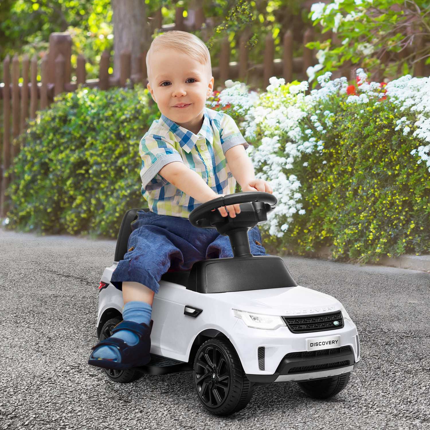 Dětské elektrické auto 2 v 1 s hudbou a světly, bílé